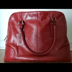 Red leather bag from Danier